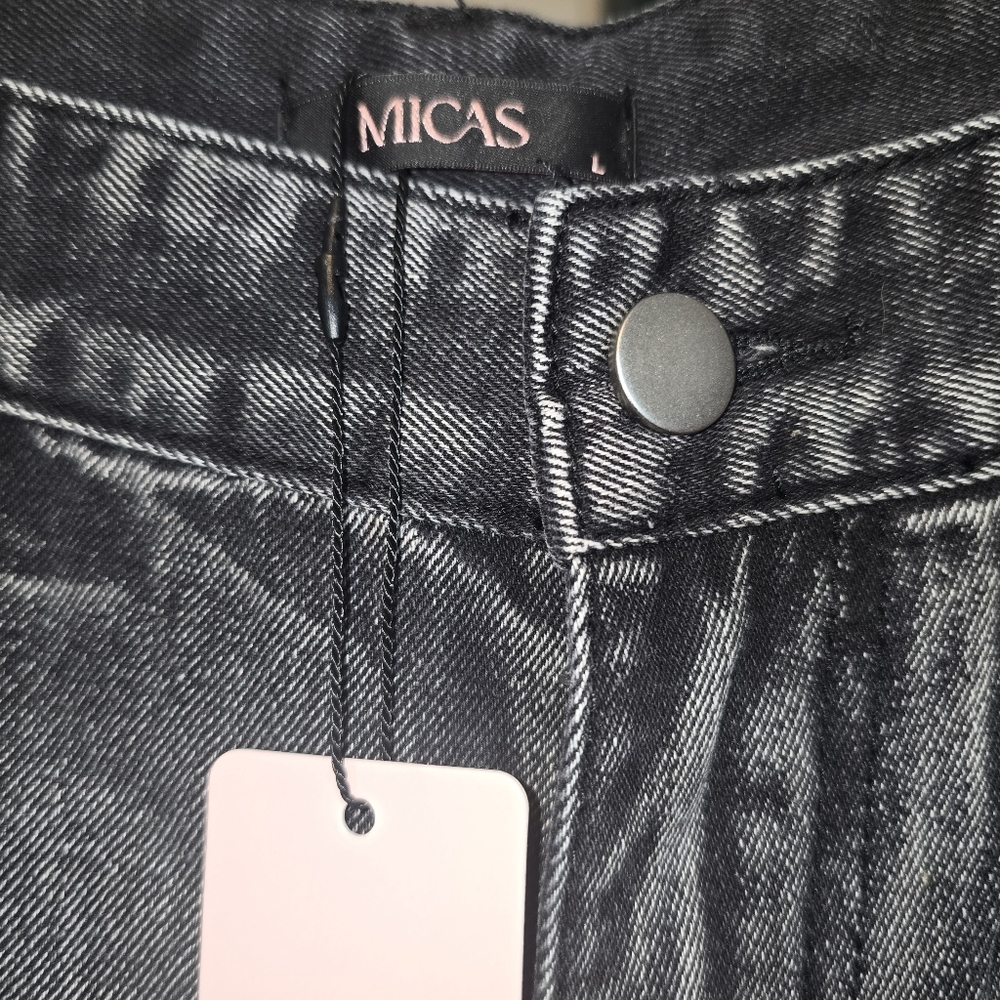 Micas Ombre Gray Multi Pocket Wide Leg Utility Cargo Jeans NWT Size Large - Picture 10 of 13